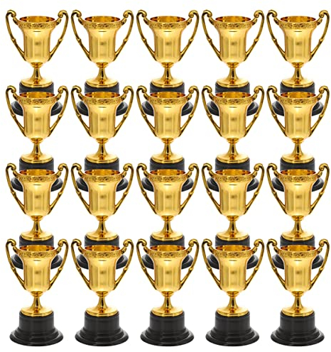 Gadpiparty 20Pcs Mini Trophées pour des Enfants Coupe du Trophée De Participation en Or Trophées en Plastique Trophées du Gagnant Trophées en Vrac pour des Filles Garçons