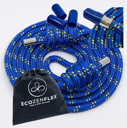 Verstellbares Springseil – Handgefertigtes 3 m Workout, Freestyle, gewichtetes Springseil für Kraft- und Cardio-Training – Oberkörper-Fitness-Seile für das Training – doppelt geflochtenes