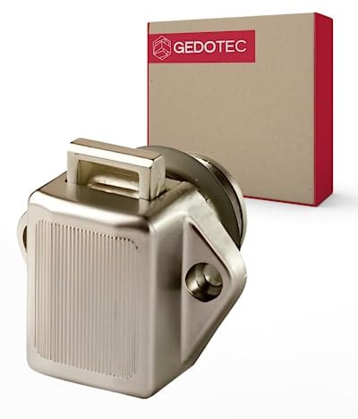 Gedotec Push Lock Schloss Wohnmobil I Camping Schubladen Verschluss wie Pull Lock I Möbelschloss Basic I Camper Ausbau Möbel I Druckknopf-Verriegelung Wandstärke 16mm