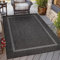 HomebyHome In & Outdoor Teppich Wetterfest Sisal Optik 300x400 cm (280 x 370 cm) Schwarz - Balkon Teppich Wasserfest, Waschbar, Flachgewebe - Ideal für Küche, Camping, Garten und Terrasse