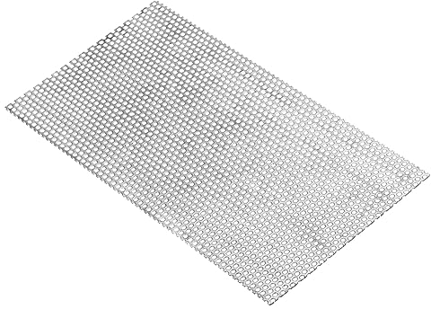 PATIKIL 300x150mm 304 Inoxidable Acero Perforada Chapa, 5 Agujero 19GA Expandido Metal Malla Placa Pantalla Decorativas Mallas para Ventilación Parrilla Ahumar
