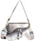 PURFANREE Damen Trendy Kleine Clutch Geldbörse Sattel Schultertasche Unterarm Handtasche Satchel Handtasche Crossbody Tasche, Silber metallic, Einheitsgröße