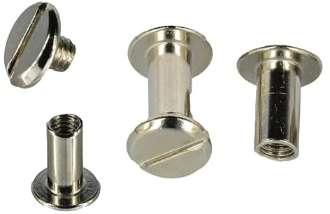 Buchschrauben 5mm - 15mm | 20Stück | Hülsenmutter M5 / Schraube M4 | deutscher Anbieter (5mm silber)