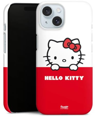 DeinDesign Premium Case kompatibel mit Apple iPhone 15 Smartphone Handyhülle Schutzhülle matt Fanartikel Hello Kitty Kawaii