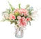 Yorkmills Artificial Rose Flowers in Vase, Silk Pink Rose Hydrangea Bouquet Artificial Flowers with Pot Flower Arrangement for Home, Autumn Spring Decor Centerpiece Table Decorations