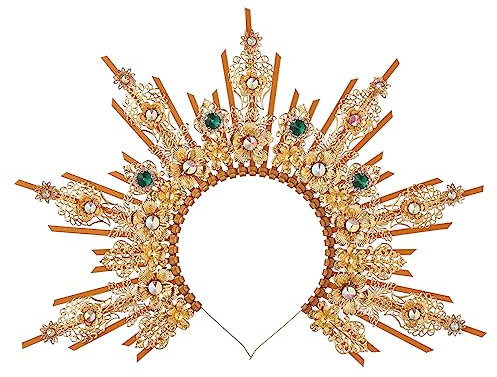 COSDREAMER Heiligenschein Krone Mary Göttin Stirnband Damen Halloween Kostüm Göttin Kopfbedeckung (M)