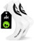 von Jungfeld 2er Set Weiße Tennissocken Damen & Herren in Gr. 35-38 - Lange Socken (Crew Socks) aus Bio-Baumwolle - Strümpfe mit Smiley Statement