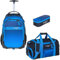 Elephant 3 Teile Set Trolley Hero Signature Schultrolley Schulranzen Trolly Sporttasche Mäppchen 12800 (Dark Blue Cube 12869)