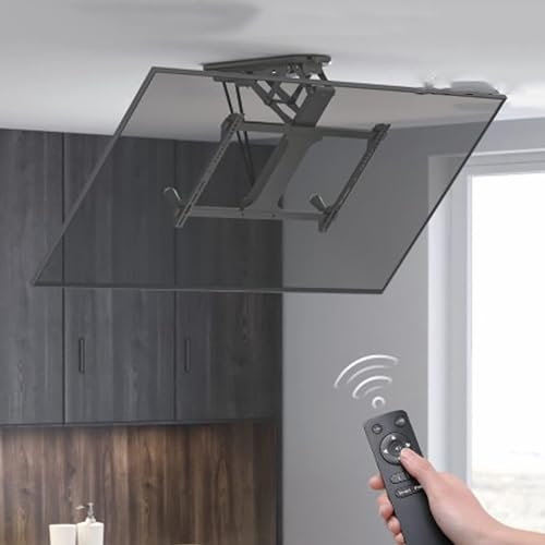 Tv Deckenhalterung Elektrisch - Verstellbare Decken TV Halterung, 0–75° Nach Unten Klappbar, ±90° Links/rechts Drehbar, Elektrischer TV-Lift Passend Für 40–70 Zoll