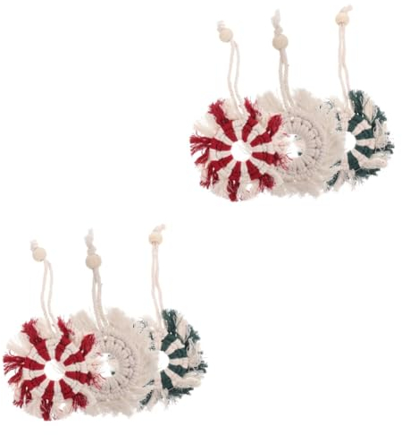 Cabilock 6 STK Ornament Boho-Wandbehang Christbaumschmuck Tapisserie kinderzimmer wanddeko Wohnkultur Makramee-Wandteppich Gobelin hängende Verzierung Spitze Anhänger schmücken