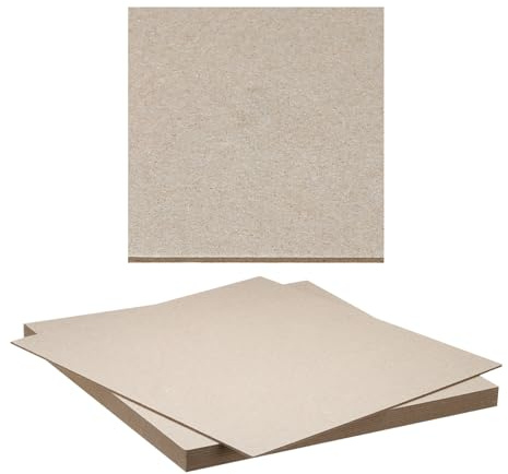 PATIKIL 12x12x0.08 Chipboard Sheets, 10Pcs Thick Book Board Binders Board Sturdy Bookbinding Supplies for Book Binding Cover, Gray