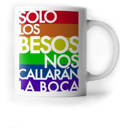 La Gata Zurda - Taza Pride - Taza de Café con Diseño - 350ml - Taza de Cerámica - Taza LGTBIQ+ - Taza Desayuno Grande, TACESUPR1
