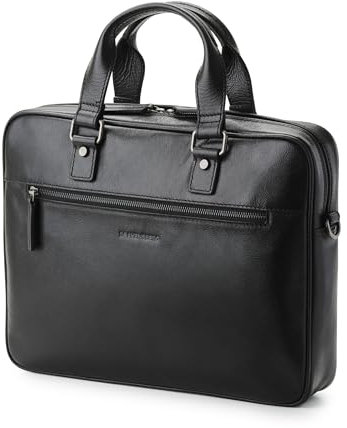 DRAKENSBERG Sacoche pour ordinateur portable 15 « Marlon » en cuir, pour homme, sacoche de luxe pour le bureau, le travail et les voyages, 8 l, Noir , taille unique