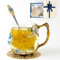 Flower Tea Cup ,Butterfly Daisy Clear Glass Fancy Coffee Mug with Spoon,Gift Box, Hot And Cold Drinks Use,For Her Mom Wife Grandma Girls Friends Valentines Christmas Birthday Present Idea for Juice