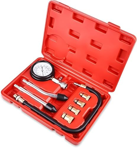 Juego de comprobación de compresión: kit de prueba de compresión, medidor de compresión, bujía, comprobador de compresión, comprobación de compresión, medición de coche, M10, M12, M14, M18, manómetro