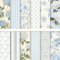 JarThenaAMCS 24 Blatt hellblaues Hortensien-Muster, Papier, Blumen-Scrapbook, Spezialpapier, doppelseitiges Bastelpapier für selbstgemachte Kartenherstellung, Fotoalbum, Dekoration, 15,2 x 15,2 cm