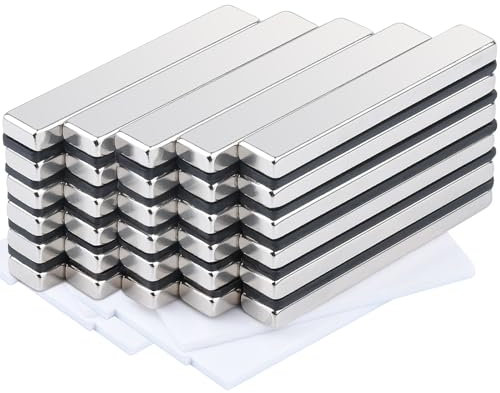 MIN CI 30Stück Neodym Magnete Extra Stark, 60x10x5mm Selbstklebende Magnete Flachmagnete Stark Halt Rechteckig Magnet Groß Seltenerdmagnete Kühlschrank Magneten