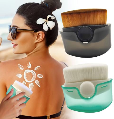 Vordpe 2 Stück Sun Cream Applicator,Sunblock Buddy Pinsel mit Schutzkappen, Einfach Aufzutragen Sonnenlotion Applikator Für Unterwegs