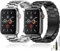 baklon 2 Pezzi Compatibile con Cinturino Apple Watch 42/44/45/49mm, Cinturino in Acciaio Inossidabile di Sportivo Compatibile con iWatch series Ultra2/Ultra/SE2/SE/9 8 7 6 5 4 3 2 1 Nero r Argento