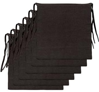Il Tuo Artigiano Design Lot de 6 coussins pour chaises de cuisine fabriqués en Italie – coussins de chaise 40 x 40 cm, épaisseur 4 cm, tissu coton et polyester, rembourrage en éponge (anthracite)