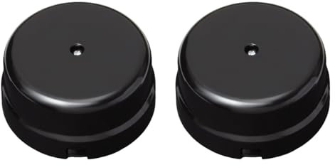 OASHISU 2 Stück Verteilerdose aus Porzellan für 4-Loch-Anlagen für Kabeleingang/-ausgang. Kabelabdeckung und Kabelabdeckungen aus Keramik Farbe Schwarz, Ø 78 mm Tiefe 35 mm