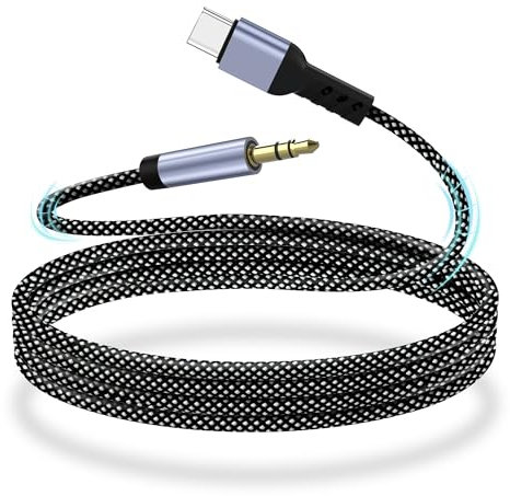 YISH Câble USB C vers 3.5mm Jack 1M:USB C vers Auxiliaire Prise Jack, Cable Jack USB C Nylon,Compatible avec iPhone 16 Pro Max/15 Pro Max Plus Samsung Galaxy S24/S23/S22 Ultra Pixel iPad Pro