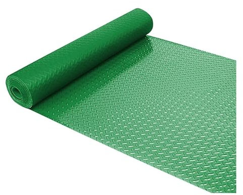 Rouleau de tapis de sol antidérapant en PVC vert pour garage, voitures, gymnases, bateaux, voitures, remorques, 130 x 100 cm