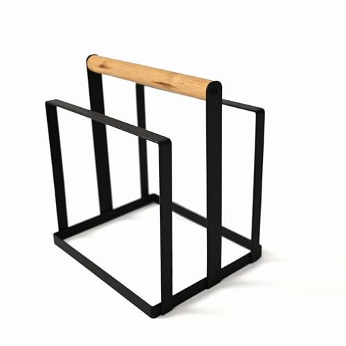 LIN HOME Soporte para Table de Cortar y Bandejas - Estante Almacenamiento para Guardar Bandeja de Horno, Sartenes, Platos - Organizador de Cocina - Negro
