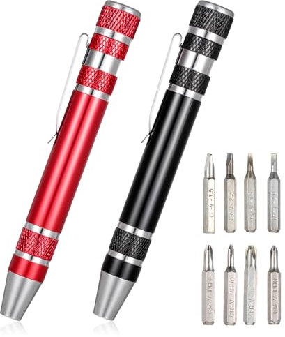 Dimeho Präzisionsschraubendreher 8-in-1, Kleines Präzisionsschraubendreher-Set Magnetisches Mini-Reparaturwerkzeug-Set Mikro-Präzisions-Schraubendreher-Set für Elektronik Brillen Uhren Ring-Türklingel