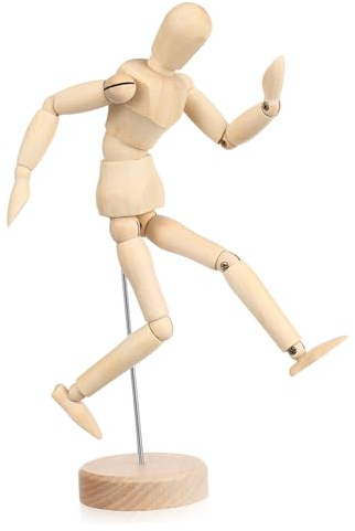 Kunstfigur aus Holz, Künstlerpuppe, menschliche Puppe, Modellfigur, Modellpuppe, Zeichenpuppe, Modell, Zeichnung, Statue, Mini-Figur