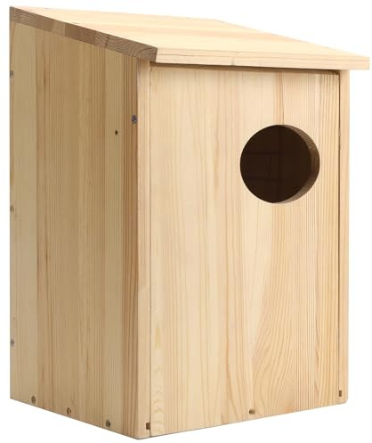 Pine Wood Duck House for Ducks and Hooded Mergansers Breeding Nesting Wooden Box Resident Habitant Shelter