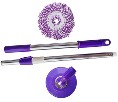 Cabilock Mop de tubería de Acero Inoxidable trapeador telescópico trapeador para Limpiar el Piso trapeador para Limpieza del hogar trapeador Multifuncional trapeador casero paño Púrpura
