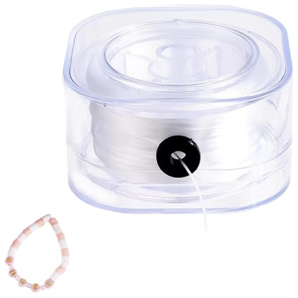 Gummiband für Armbänder 200M Klar Reißfest Nylonschnur 0.3mm Transparent Elastische Schnur für DIY Armbänder Halsketten und Perlenschmuck