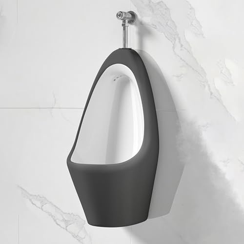 Keramik-Urinale for Herren, Wandmontage, Druckspülung, Geeignet für Bars, Badezimmer, Hotels, Geschäfte, Grau