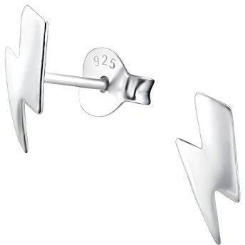 Sterling Silver Mini Lightning Bolt Stud Earrings