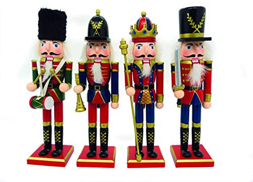Premier 30cm Wooden Nutcracker - Nutcracker With Drum - Christmas Decorations - Christmas Accessories