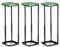 Grizzly bin bag holder, 3x rubbish bin with green lid, height-adjustable plug-in system with clamping ring, for different sized bin liners from 25-120 litres