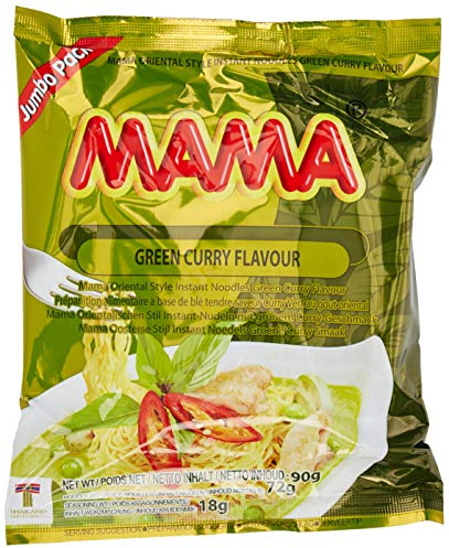 Mama Green Curry Flavour Noodle 90 g - Lot of 10