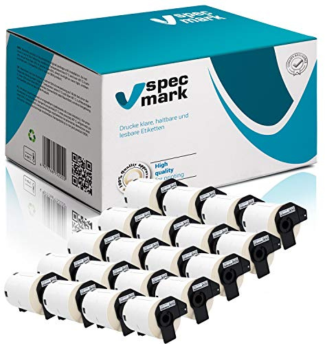 specmark Einzeletiketten DK-11240 102 mm x 51 mm 20 Rollen | Adressetiketten, Kompatibel mit Brother QL-1050, QL-1060N, QL-1100