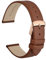 WOCCI 18mm Elegantes Uhrenarmband für Damen mit Roségoldener Schnalle (Terrakotta Braun)