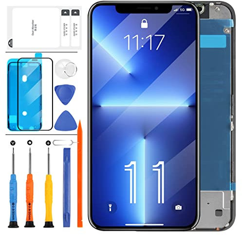 OLED Pantalla LCD de Repuesto Compatible para iPhone 11 de 6.1 Pulgadas (A2111 A2223 A221) 3D LCD Pantalla Táctil Digitalizador de Cristal de Reparación Kit con Herramientas +Vidrio Templado