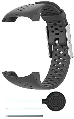 BoLuo Armband Kompatibel mit Polar M400,Silikon Ersatzband Watch Armband Verstellbares Weiches Silikonband Strap,Uhrenarmband Armbänder Sports Wrist Strap für Polar M200 GPS Running Watch (grau)