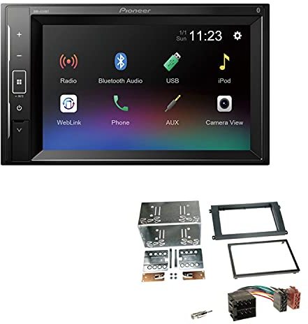 Pioneer DMH-A240BT 2-DIN Autoradio Bluetooth USB passend für Porsche Cayenne 2002-2010 schwarz