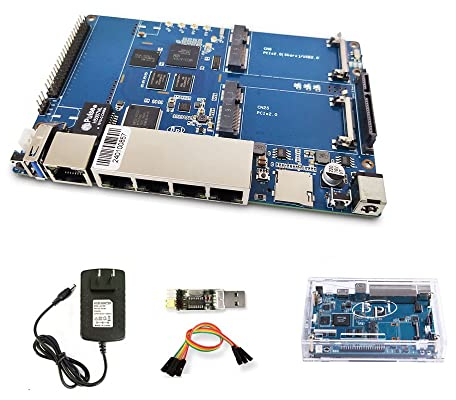 youyeetoo Banana PI BPI R64 Router Development Board Kit mit Chip MediaTek MT7622 für IOT Smart Home Control Gatewa und NAS Server (with EU Power and Shell)