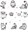 SUPERDANT 10 Stil Cartoon Katzen Wandaufkleber Niedliche Katze Schlafzimmer Wandsticker Dekor Mit Herz Pfotenabdruck Wandtattoo Vinyl Wandsticker Für Schlafzimmer Wohnzimmer Kinderzimmer Haus Haustier