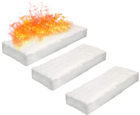 Lot de 3 éponges en Laine de céramique pour Foyer de Table, Combustible au bioéthanol pour cheminées sans aération, mèche de feu prolongée, combustibles de Base pour cheminées au bioéthanol