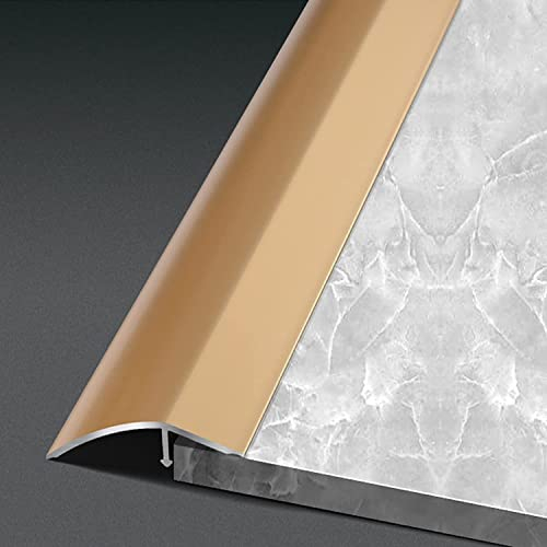 Bodenübergangsleiste, goldenes Aluminium, Teppich-/Fliesenschwellenreduzierer für Vinylböden, Einstiegsrampe für Heimwanderer, breiter Türschwellenschutz (Größe: Länge 120 cm)