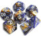 QMAY DND Dice Polyedrisches Würfel Set - 7 Stück für Dungeon und Dragons MTG RPG D&D D20, D12, D10, D%, D8, D6, D4 (Blau und Gelb)