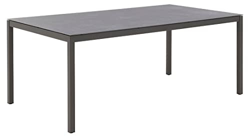 OUTLIV. Mia Gartentisch 180x100, Aluminium/Keramik in Anthrazit/Concrete Coal, für bis zu 8 Personen