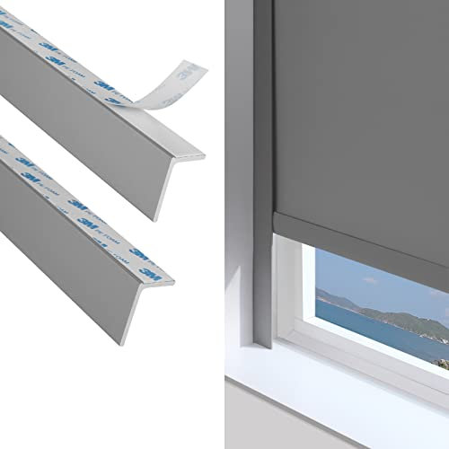 ZSTARR PVC Light Blockers Blackout Light Blocking Strips for Shades and Blinds Window Edge Side Tracks for Blackout Shades Blackout Window Inserts for Bedroom Nursery (Grey, 58,2Pcs)